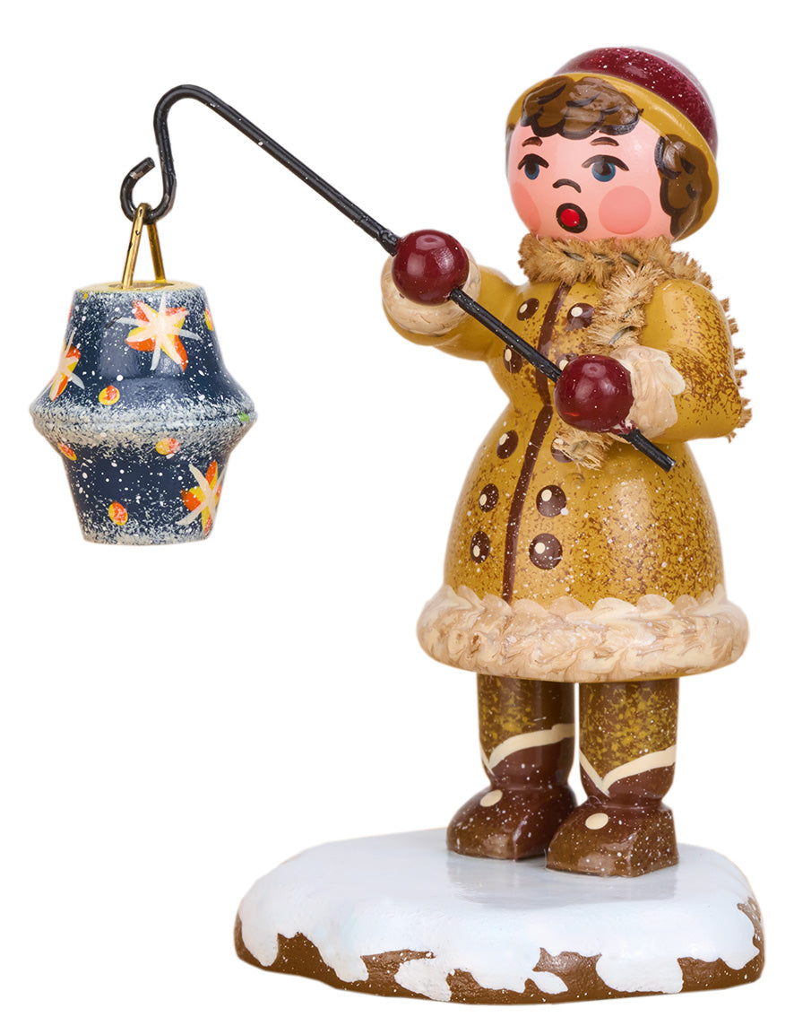 Hubrig Winterkinder Mädchen mit Sternhimmellampion, 8 cm