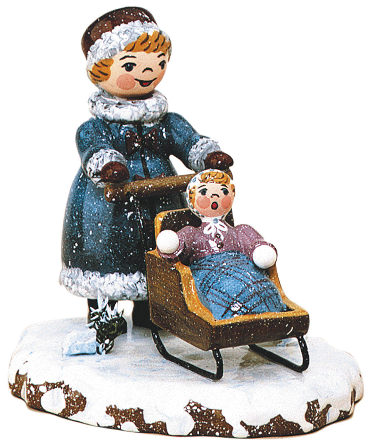Hubrig Winterkinder Mädchen mit Kinderschlitten, 7 cm