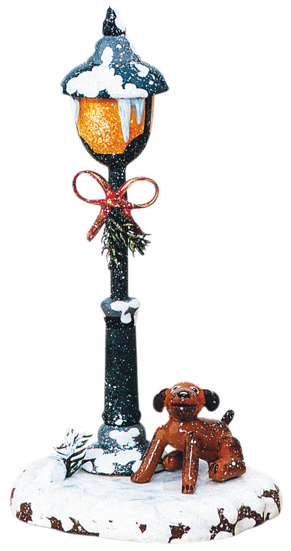 Hubrig Winterkinder Bello unter der Laterne, 12 cm