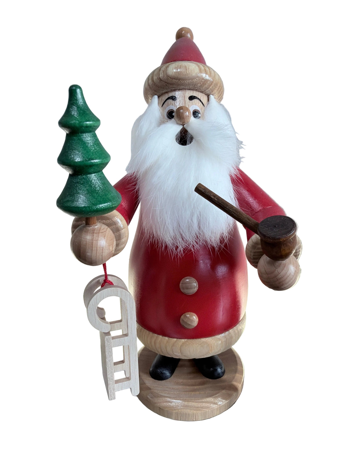 Räuchermann Weihnachtsmann mit Schlitten