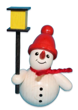 Schneemann mit Laterne rote Mütze