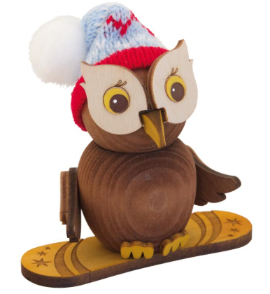 MINI Eule Snowboard Holzfigur