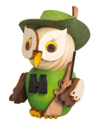 MINI Eule Jäger Holzfigur 2020