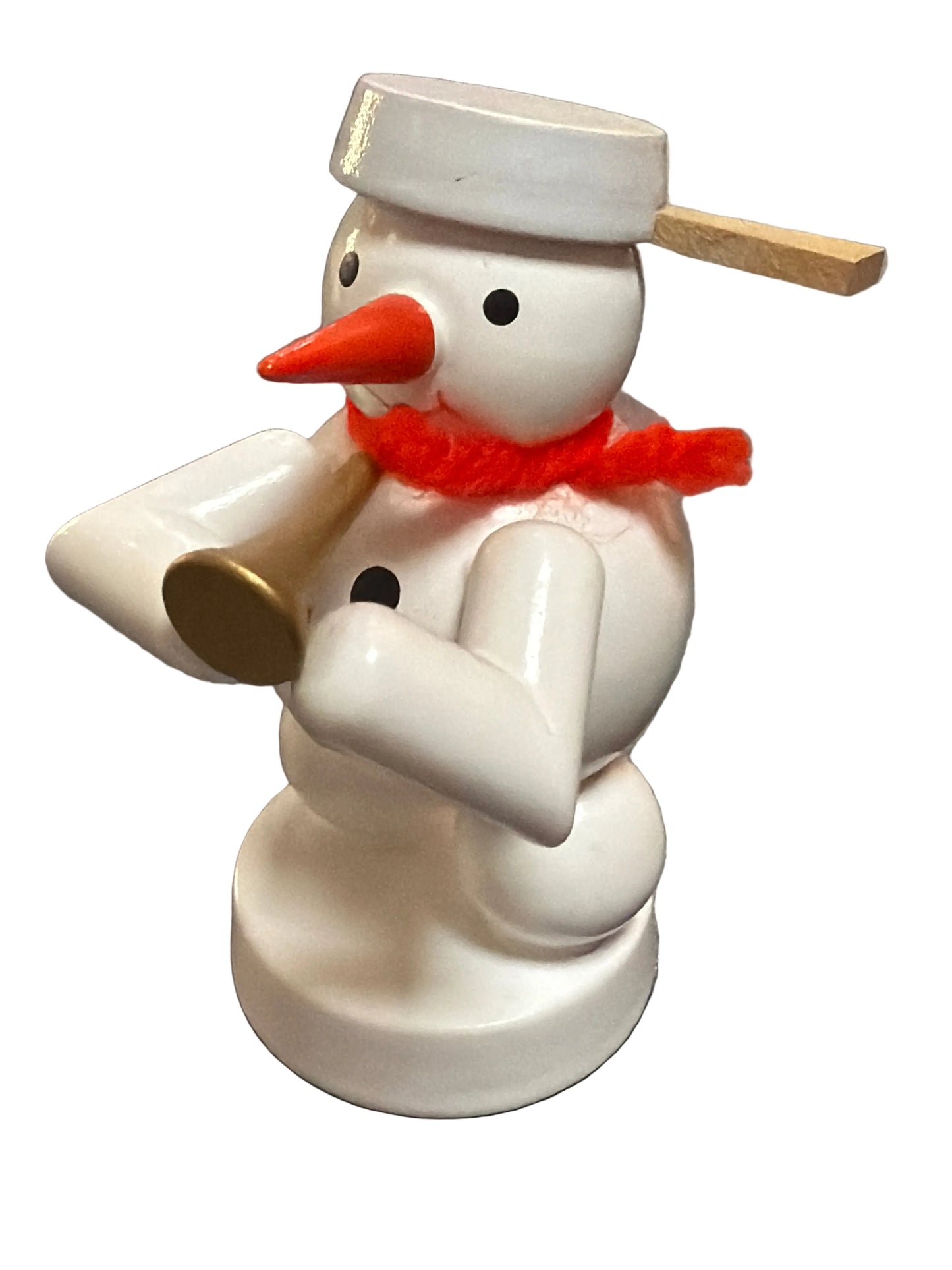 Schneemann Musikant mit Fanfare