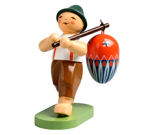 Junge mit Ei am Stab