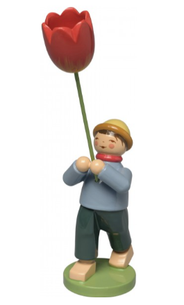 Junge mit Tulpe