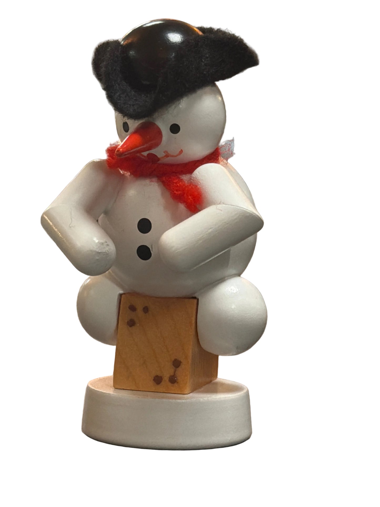 Schneemann Musikant mit Cajon