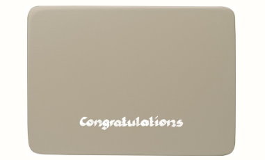 Beschriftete Sockelplatte, silbergrau, "Congratulations"