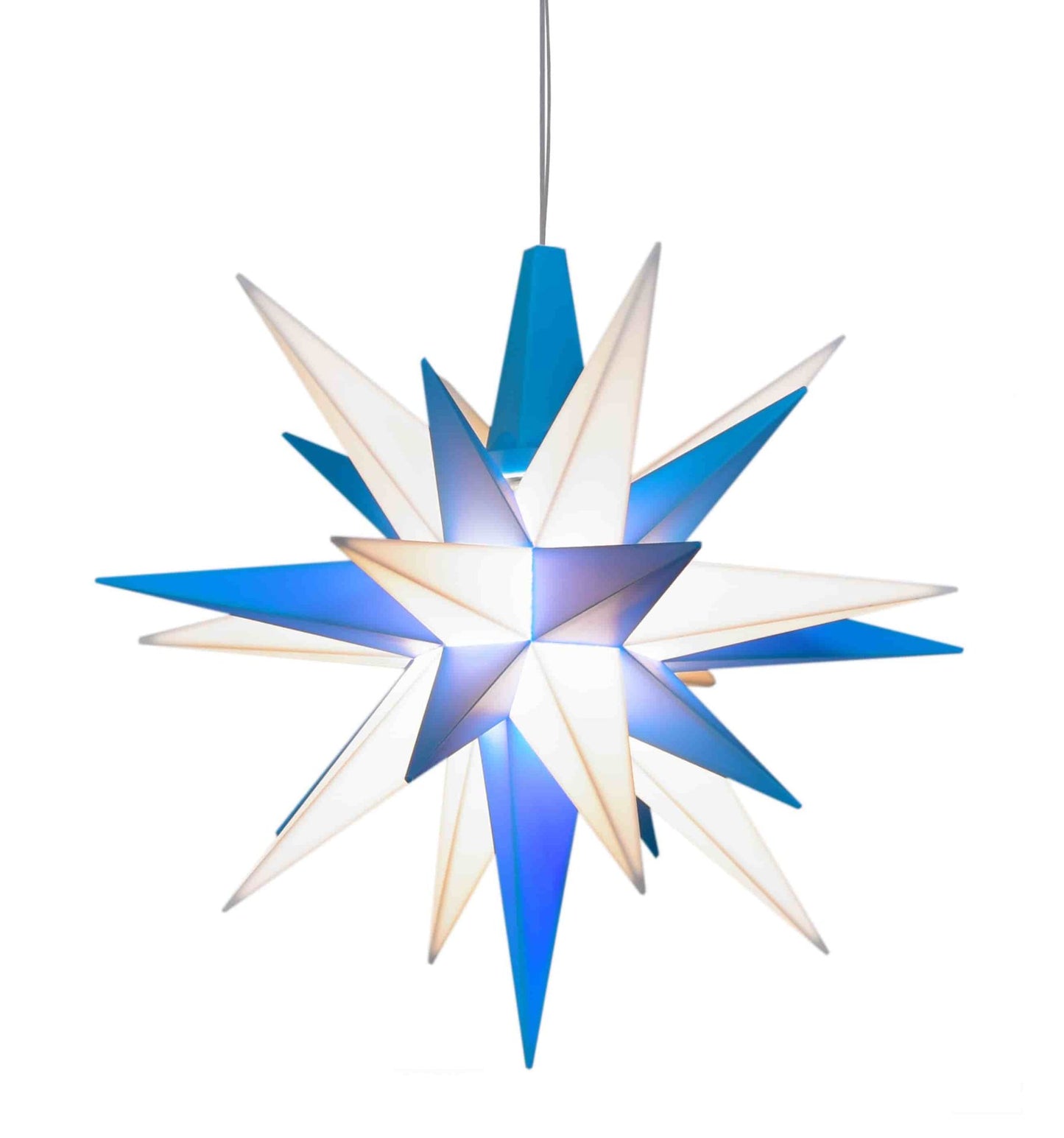 Stern A1e weiß/blau ca. 13cm, Plastik, inkl. LED E10