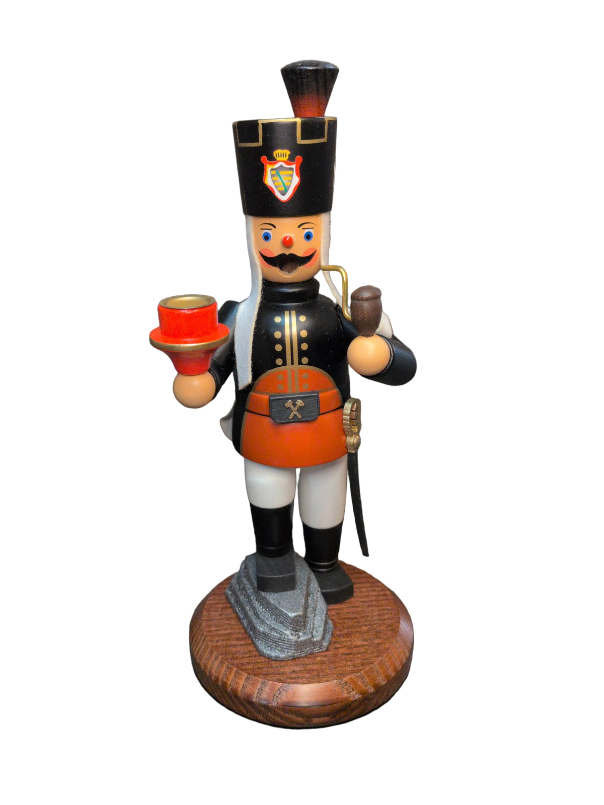 Räuchermann Bergmann mit Kerzenhalter