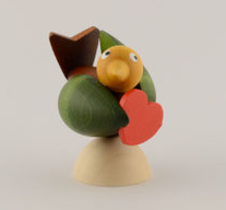 Vogel mit Herz 3,5 cm, verschiedene Fraben
