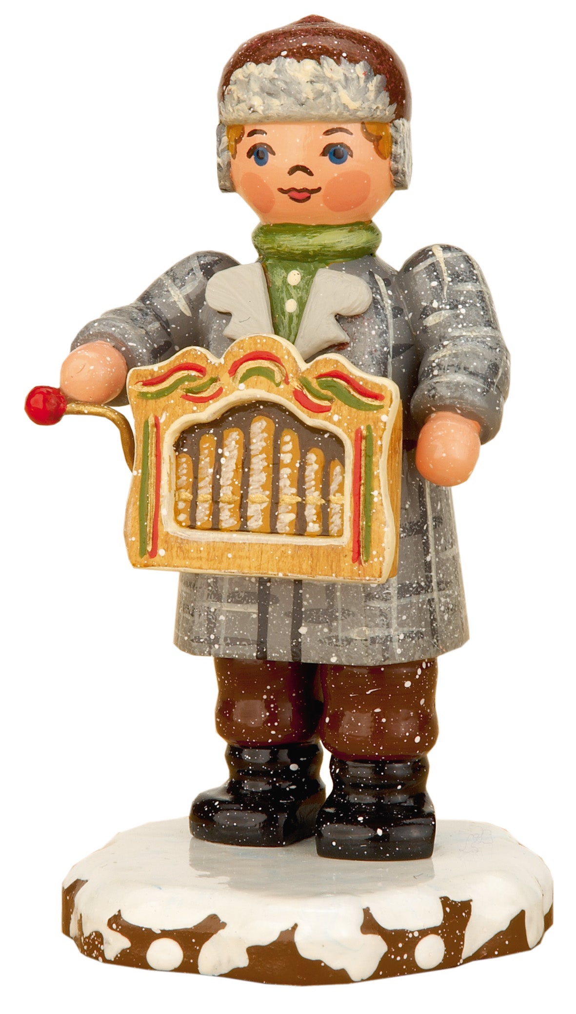 Hubrig Winterkinder Drehorgelspieler, 7,5 cm