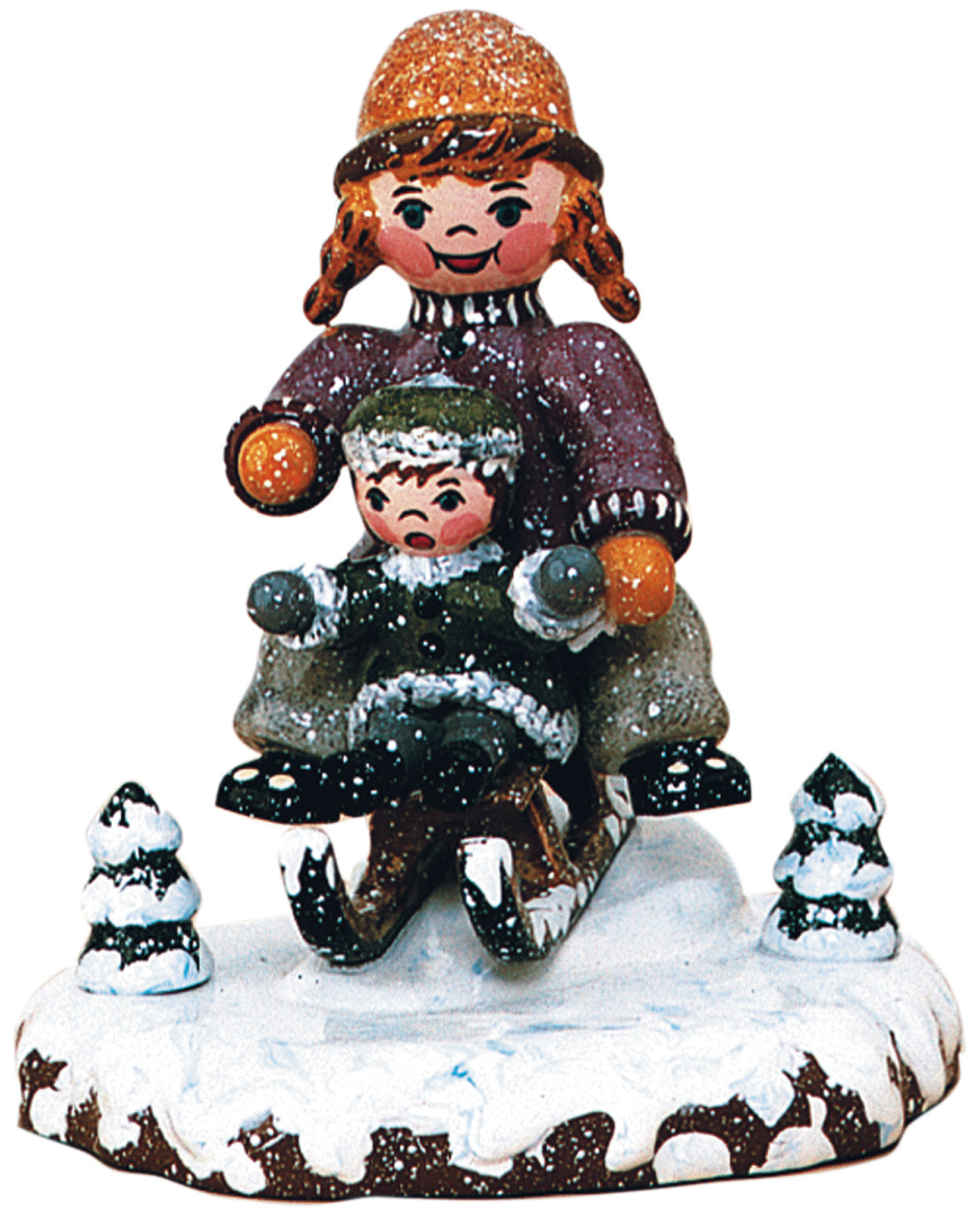 Hubrig Winterkinder Schlittenfahrerin, 7 cm