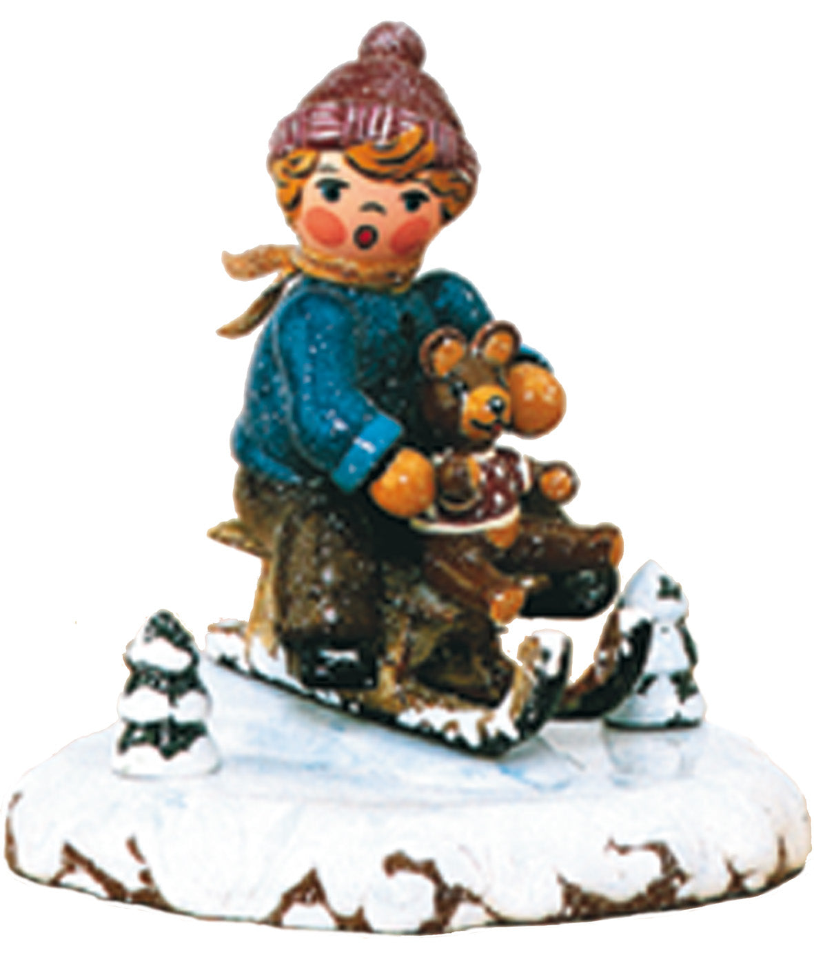 Hubrig Winterkinder Schlittenfahrer, 7 cm