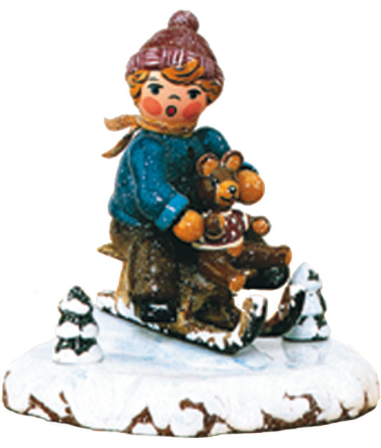 Hubrig Winterkinder Schlittenfahrer, 7 cm
