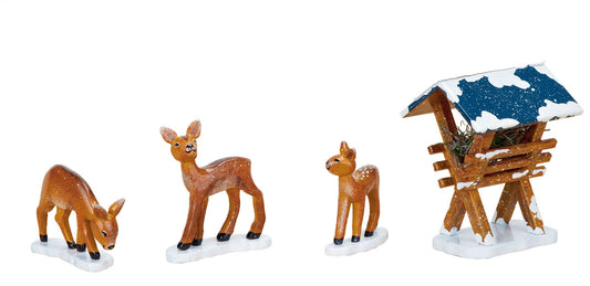 Hubrig Winterkinder Futterkrippe mit 3 Rehen, 7 cm