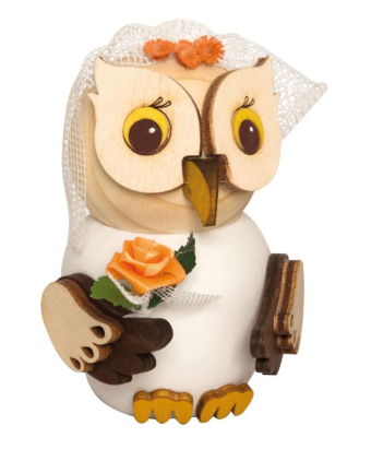 MINI Eule Braut Holzfigur 2019