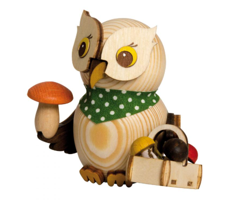 MINI Eule Pilzsucher Holzfigur 2021