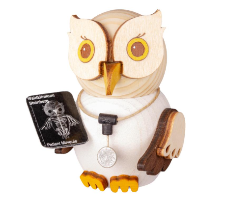 MINI Eule Mediziner Holzfigur 2022