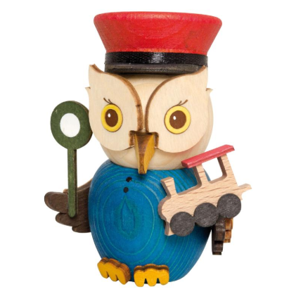MINI Eule Eisenbahner Holzfigur 2023
