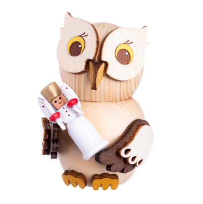 MINI Eule mit Engel Holzfigur 2023