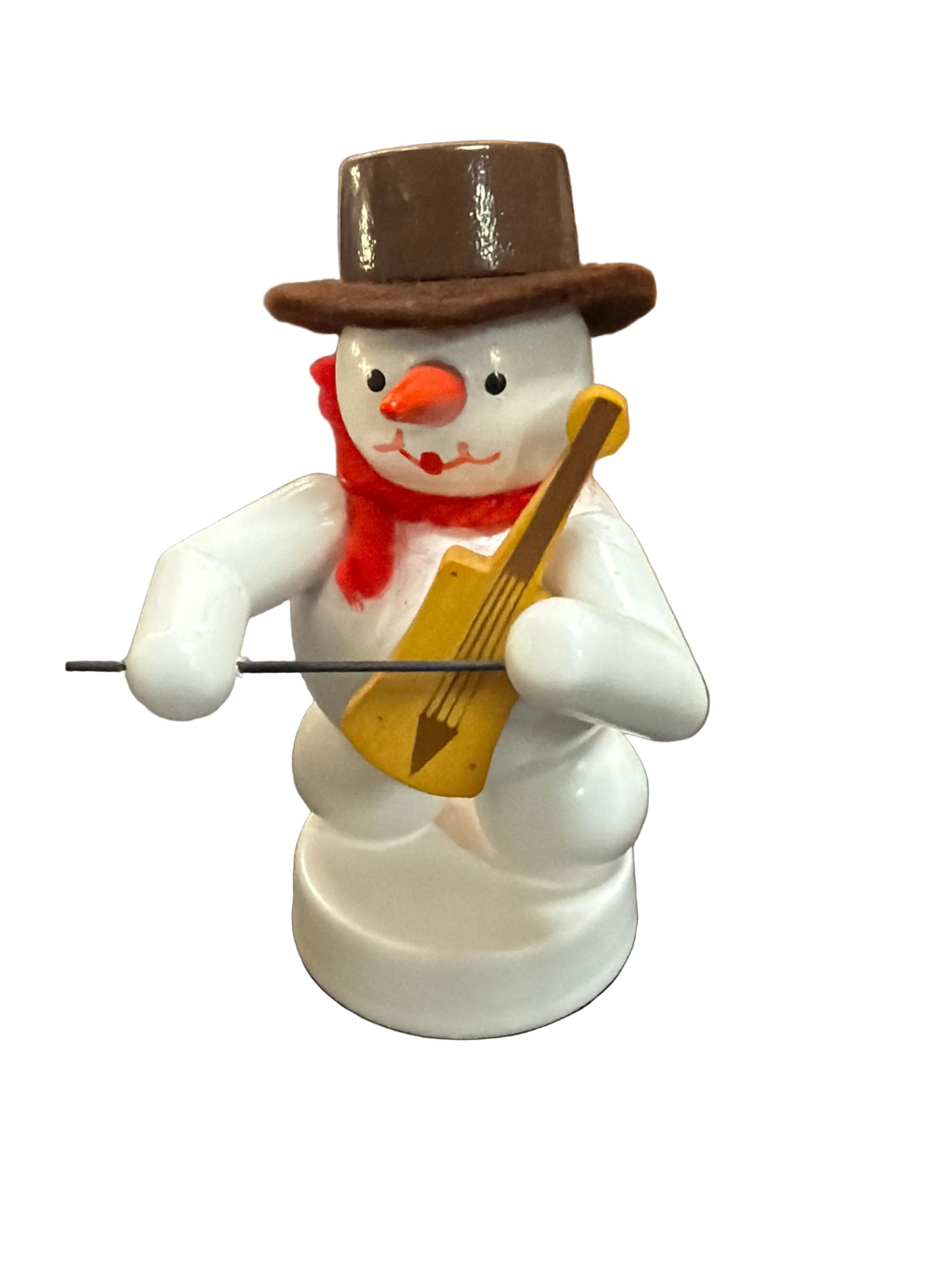 Schneemann Musikant mit Fiedel