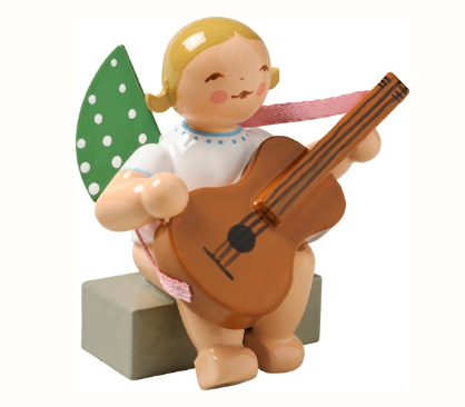 Engel mit Gitarre, sitzend