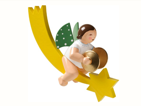 Engel mit Becken, auf Schweif