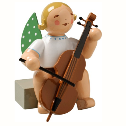Engel mit Violoncello, sitzend