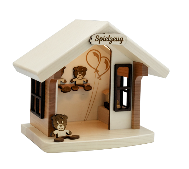 Weihnachtshütte "Spielzeug" elektr. beleuchtet
