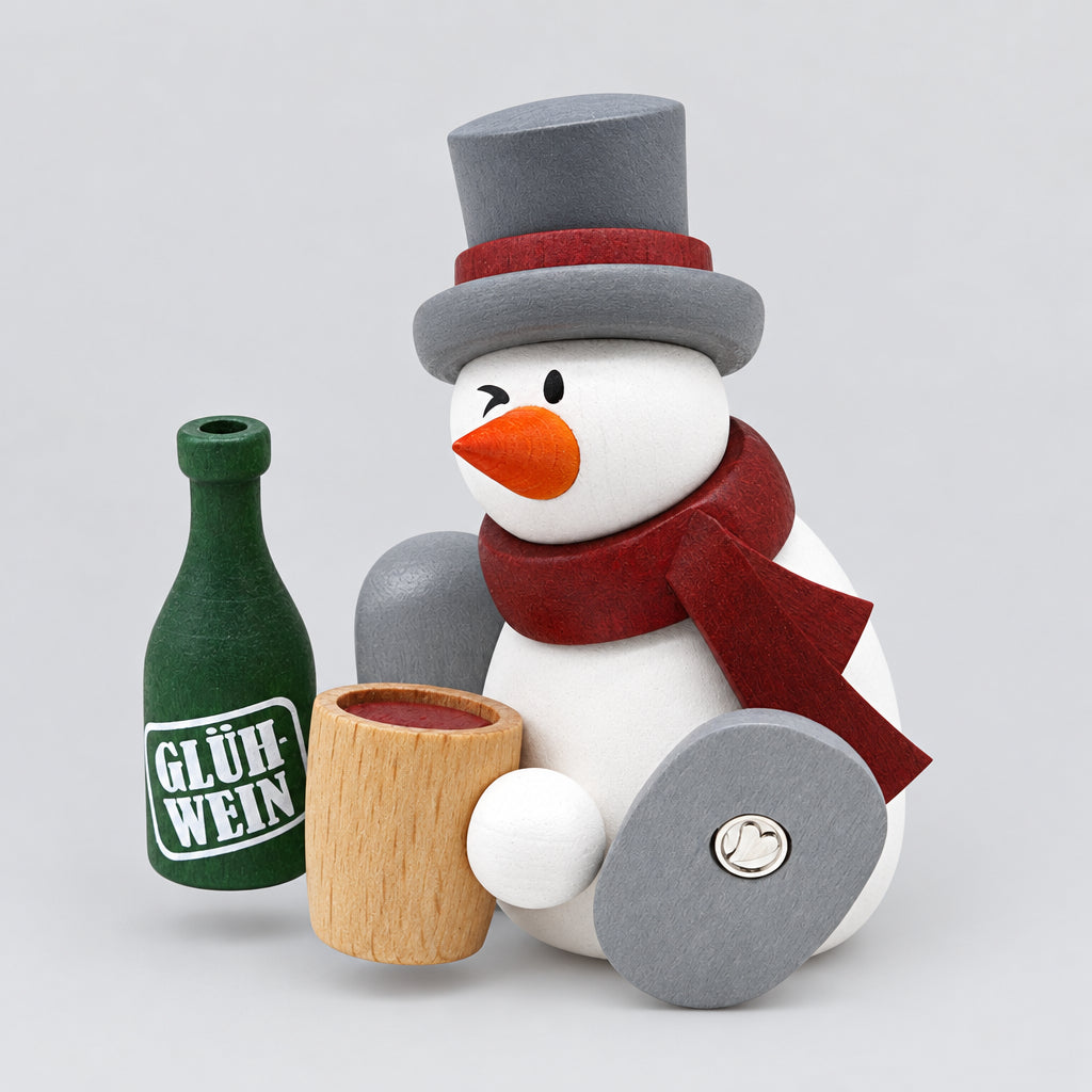 Schneemann Otto mit Glühwein
