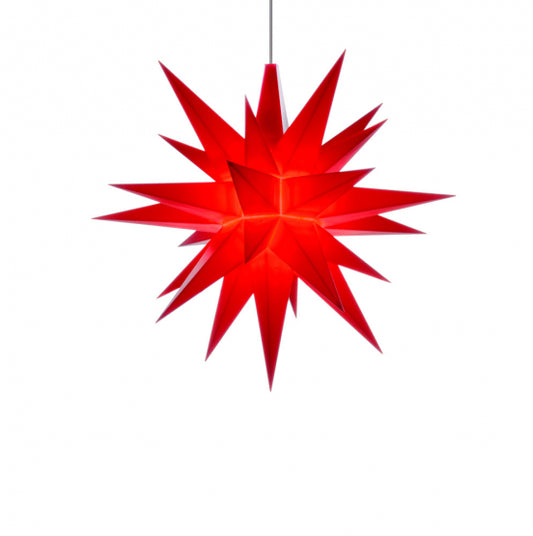 Stern A1e rot, ca. 13cm, Plastik, inkl. LED E10