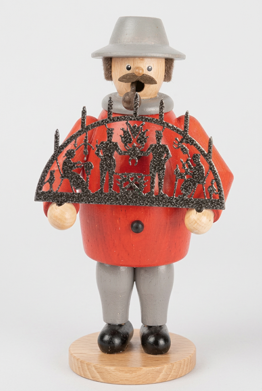 Räuchermann mit Schwibbogen rot