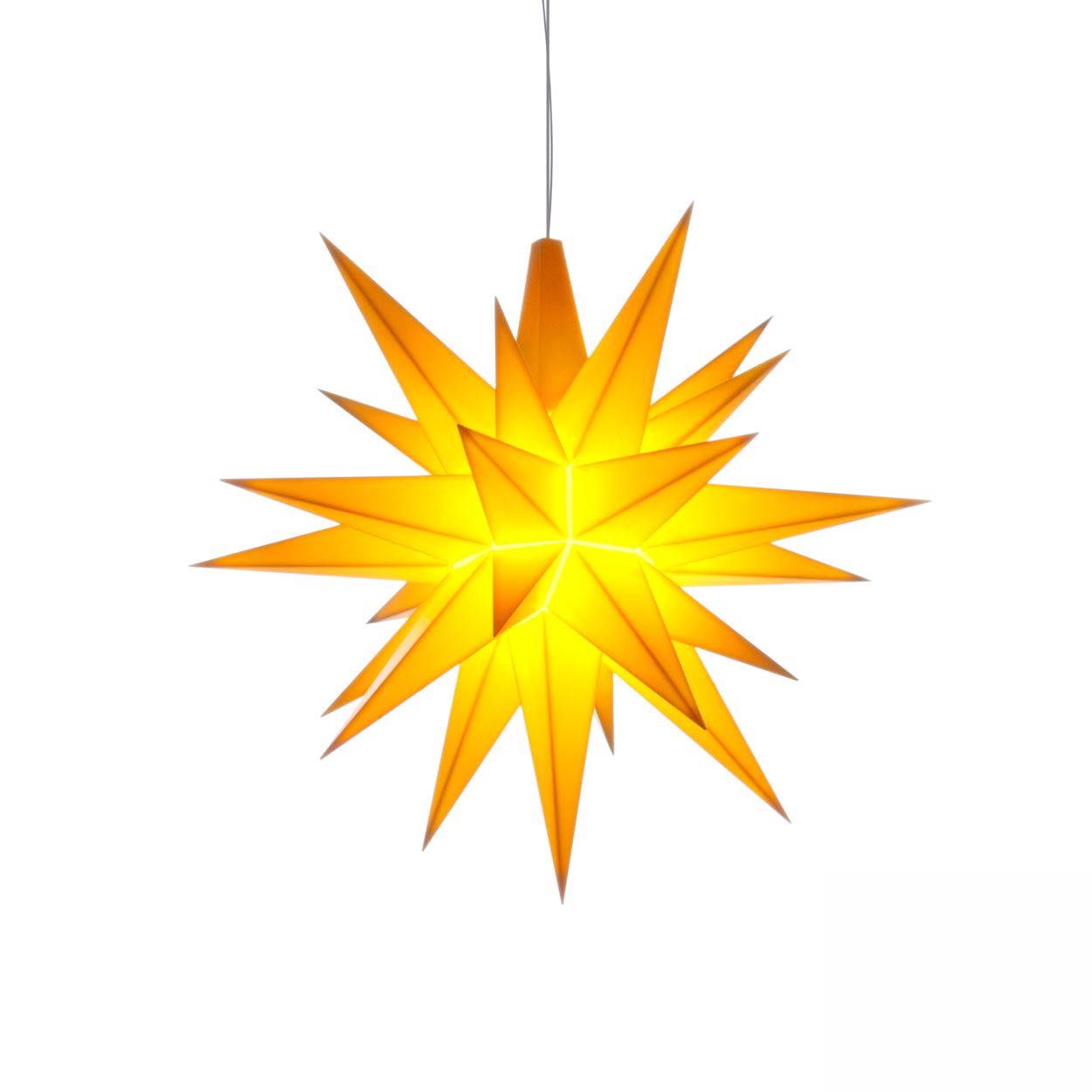 Stern A1e gelb, ca. 13cm, Plastik, inkl. LED E10