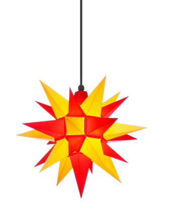 Stern A4 gelb/rot, ca. 40cm, Plastik
