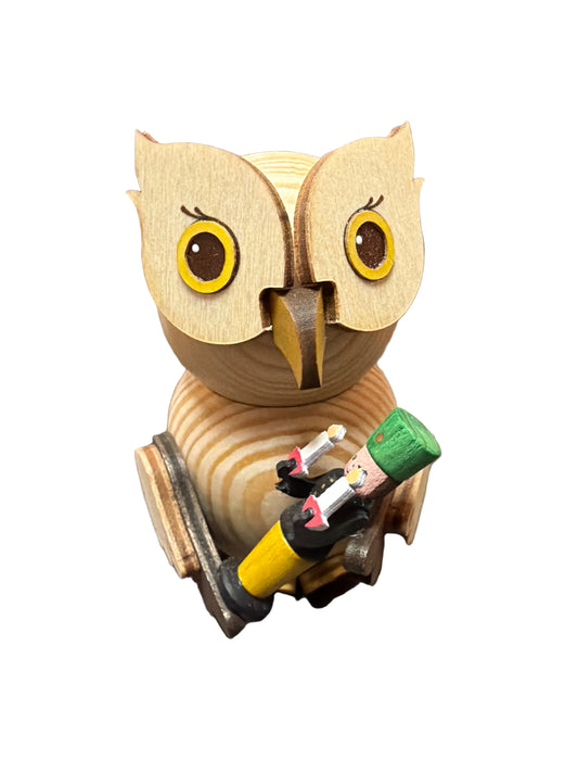 MINI Eule mit Bergmann Holzfigur 2023