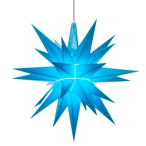 Stern A1e blau, ca. 13cm, Plastik, inkl. LED E10